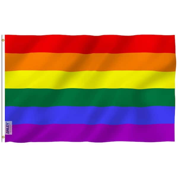 ANLEY Fly Breeze 4 ft. x 6 ft. Polyester Rainbow Flag 6 Stripes 2-Sided Flag Banner with Brass Grommets and Canvas Head