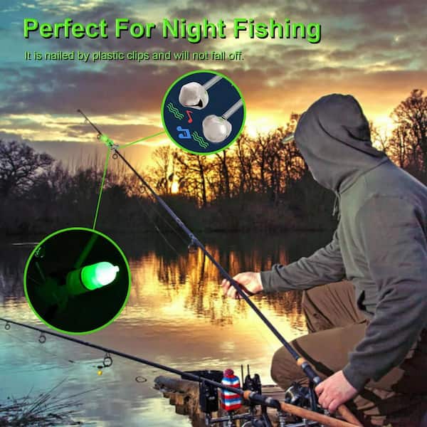 ITOPFOX 10-Piece Fishing Rod Dual Alarm Alert Bell Plastic Clip in Green LED  Light HDSA01-1OT073 - The Home Depot