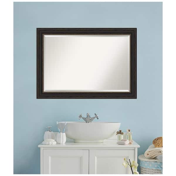 Medium Rectangle Bronze Bronze/Copper Metallic Beveled Glass Modern Mirror (29 in. H x 41 in. W)
