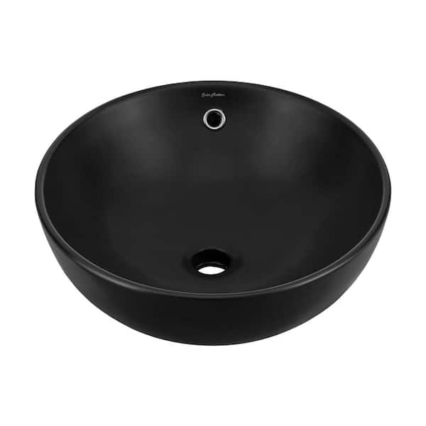 Swiss Madison Sublime 17 in. Matte Black Ceramic Round Vessel Sink