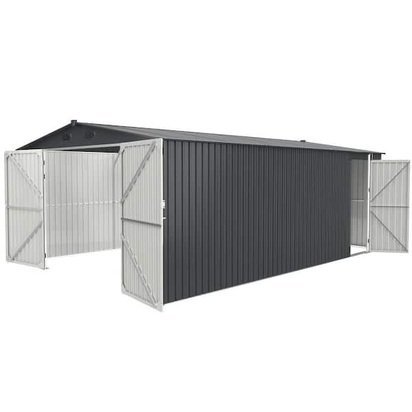 Clihome 13 ft. W x 20 ft. D Outdoor Storage Shed Metal Garden Shed Backyard Tool House with 2-Doors and 4 Vents (250 sq. ft.)