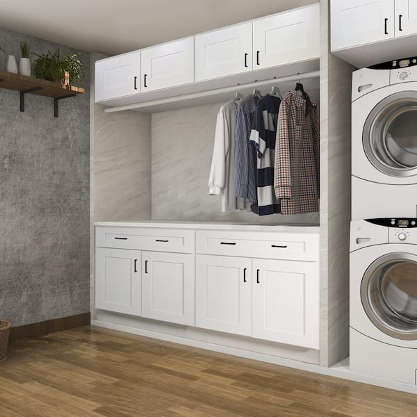 Brookings Solid Wood Ready to Assemble Shaker 12x34.5x24 in. 1 Door 1 Drawer Base Kitchen Cabinet in White