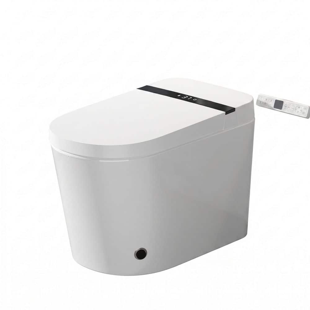 12 in. Rough-In 1.28 GPF Elongated Smart Bidet Toilet 1-Piece in White with Auto Flush, Foot Kick and Heated Seat price history on PriceWatchPro
