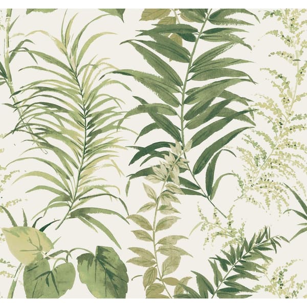 RoomMates Fern Forest Green Vinyl Peelable Roll (Covers 60 sq. ft.)