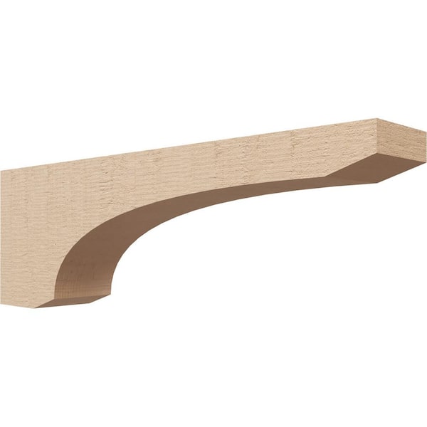 Ekena Millwork 4 in. x 8 in. x 24 in. Thin Legacy Rough Cedar Woodgrain TimberThane Corbel, Primed Tan