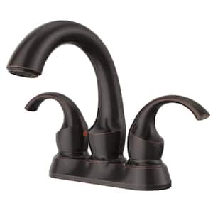 4 in. Centerset 2-Handle Bathroom Faucet With Drain Kit Included in Bronze