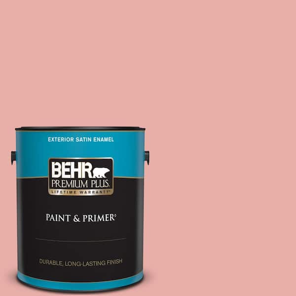 BEHR PREMIUM PLUS 1 gal. #160C-3 Rose Silk Satin Enamel Exterior Paint & Primer
