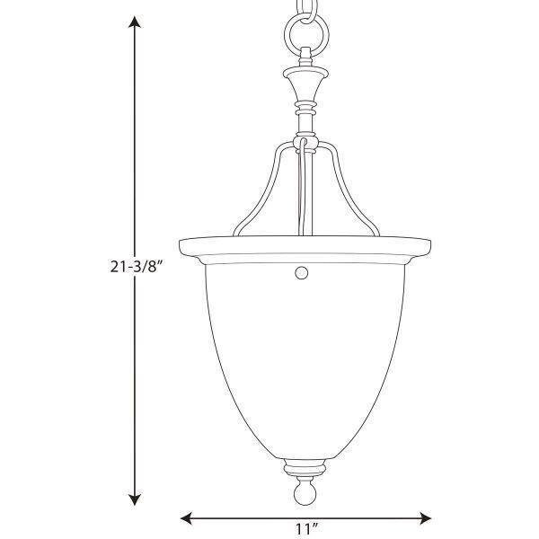 Madison 21" Brushed Nickel Inverted Pendant with Etched Glass Shade