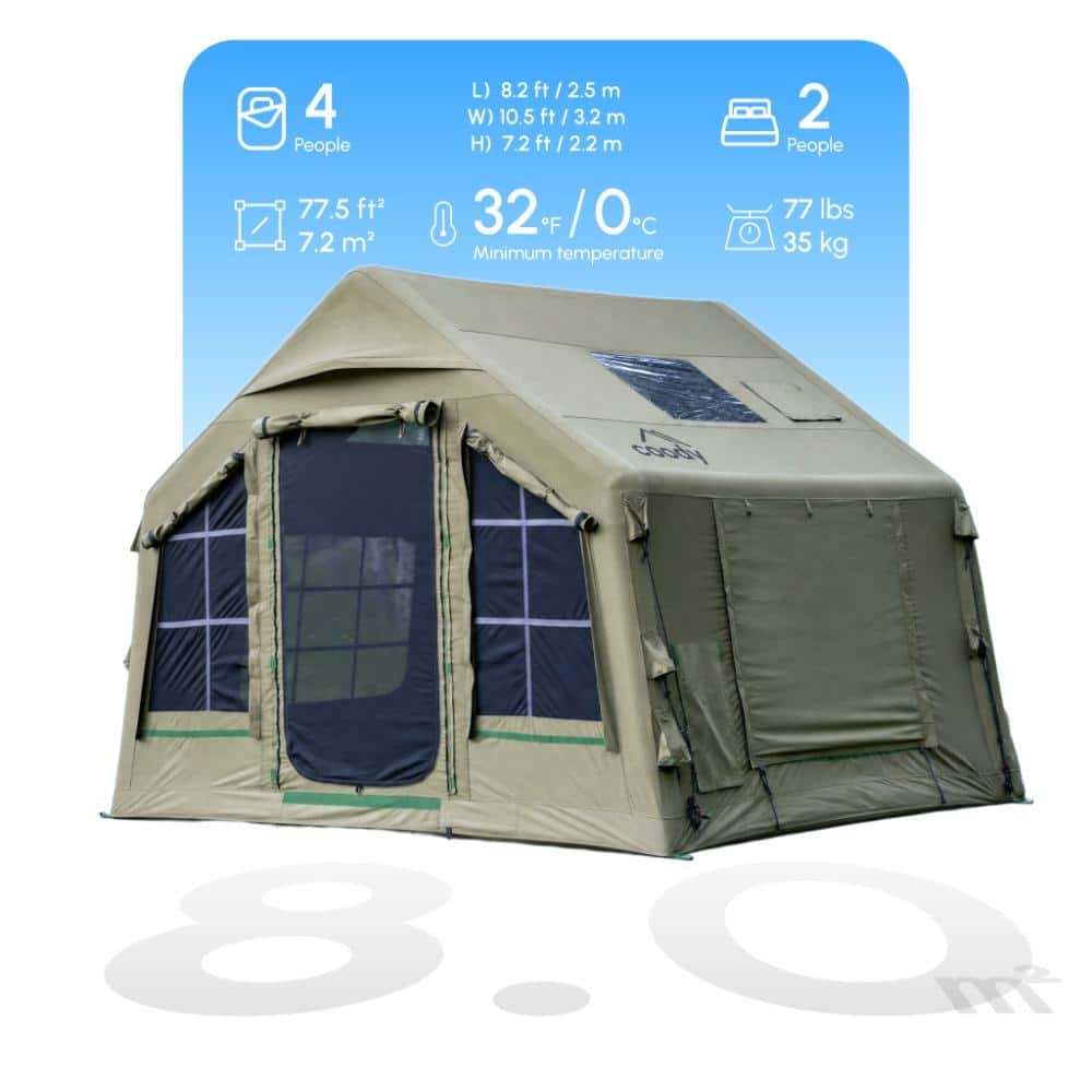 coody 8 ft. x 10 ft. Inflatable Tent Glamping Tents for 4 Person