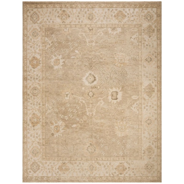 Izmir 10 ft. x 14 ft. Gold/Ivory Border Distressed Area Rug