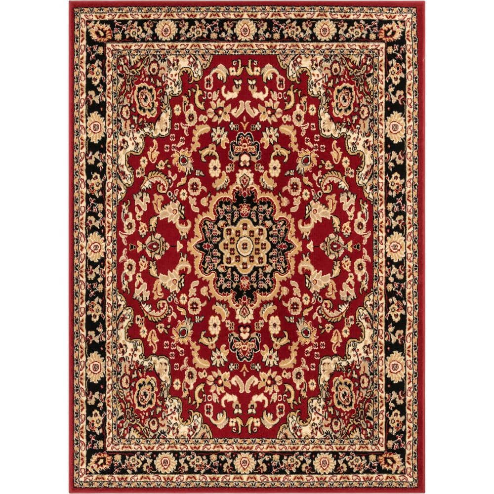 Well Woven Persa Nima Traditional Medallion Persian Red 3 ft. 11 in. x