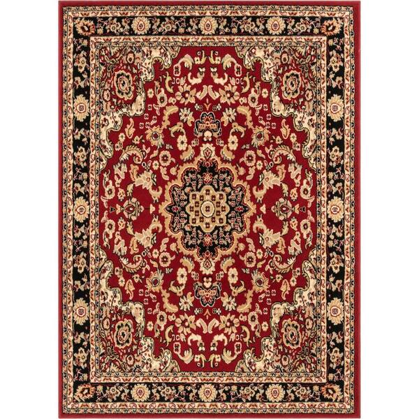 Well Woven Persa Nima Traditional Medallion Persian Red 3 ft. 11 in. x 5 ft. 3 in. Area Rug