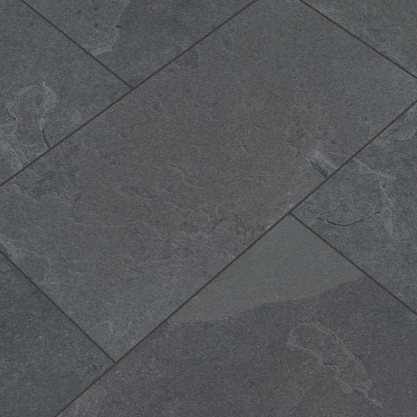 X 24 In Gauged Slate Floor, Concrete Tiles Outdoor Home Depot