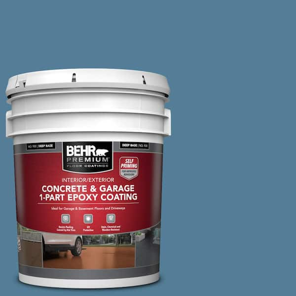 BEHR PREMIUM 5 gal. #PFC-58 Alpine Sky Self-Priming 1-Part Epoxy Satin Interior/Exterior Concrete and Garage Floor Paint