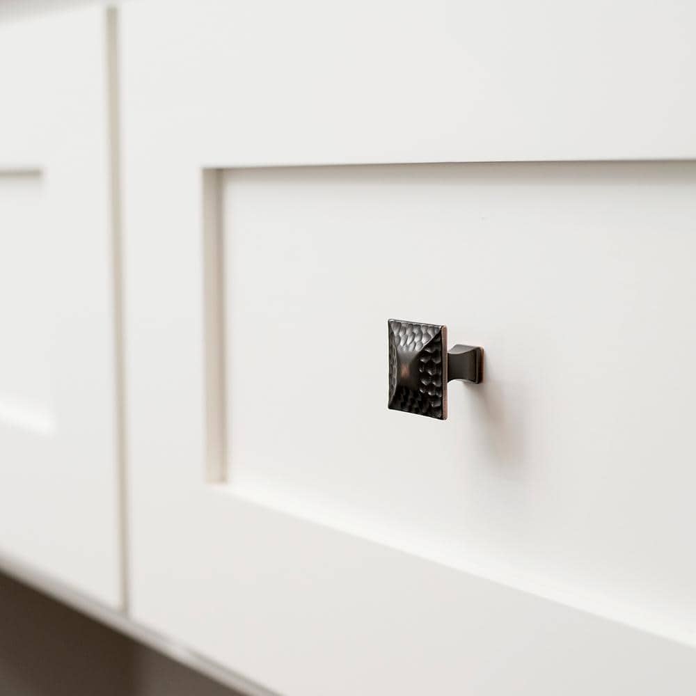 Oil-Rubbed Bronze Square Knob with Mounting Hardware