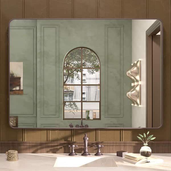 Hermitage Bath Cosy 48 in. W x 36 in. H Rectangular Framed Wall Bathroom Vanity Mirror in Oil Rubbed Bronze