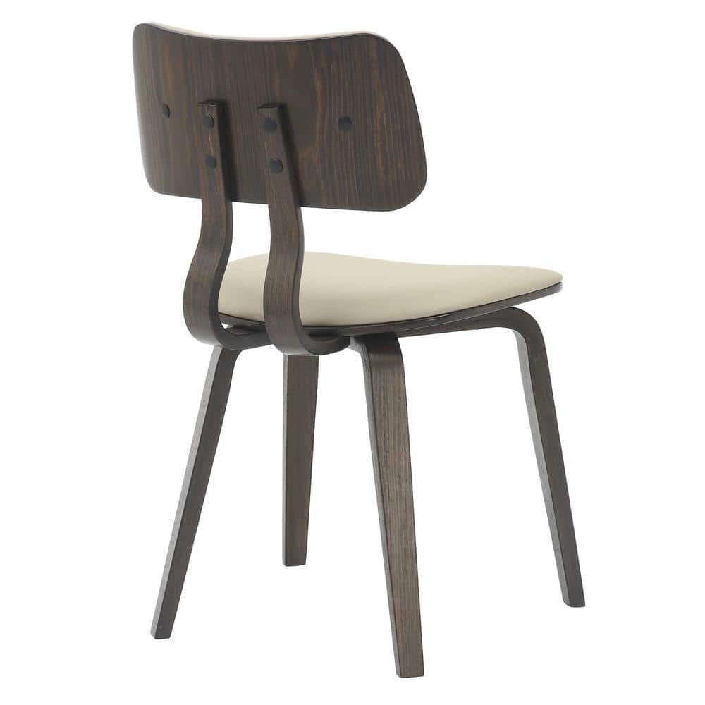 Back view of a dining chair.