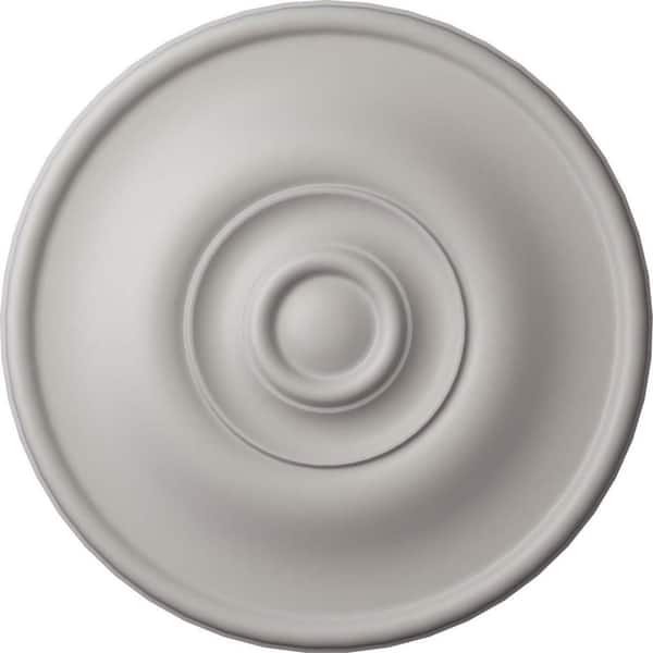 Ekena Millwork 11-3/4 in. x 3/8 in. Jefferson Urethane Ceiling Medallion (Fits Canopies upto 2-7/8 in.), Ultra Pure White