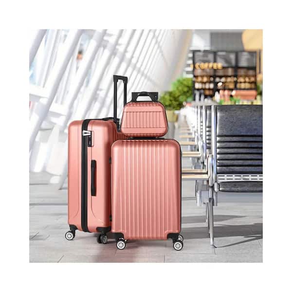HIKOLAYAE 5-Piece Set of Lightweight Rolling Hardside and Checked