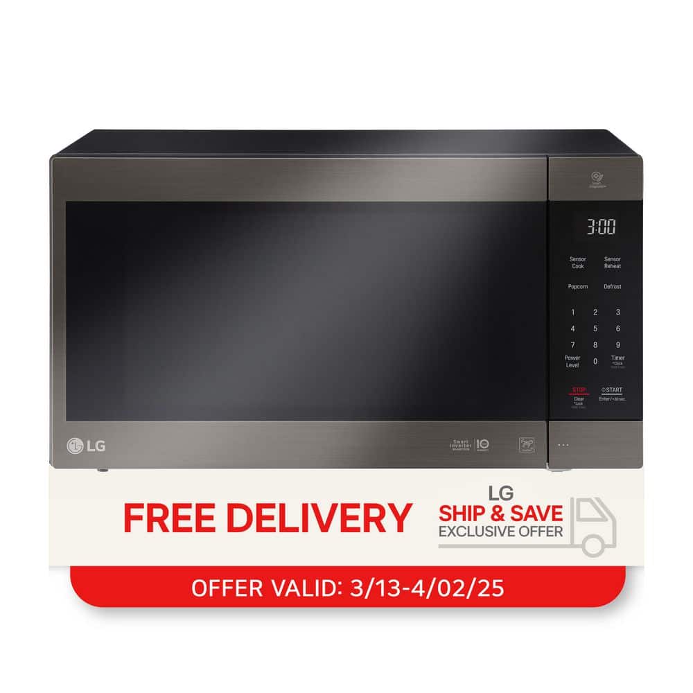 NeoChef 2.0 cu. ft. Countertop Microwave in Black Stainless Steel with Smart Inverter
