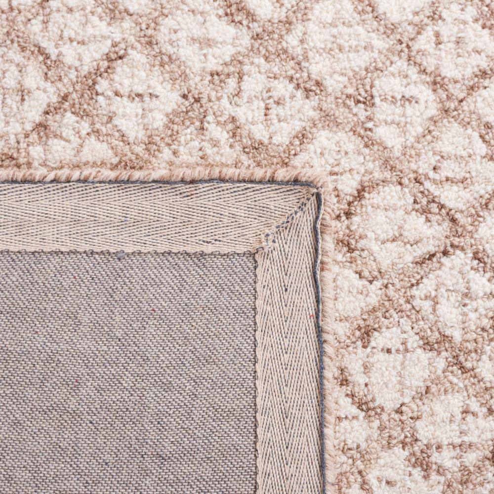 Ivory and Brown Abstract Hand-Tufted Wool Area Rug, 8' x 10'
