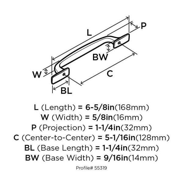 Polished Nickel 5-1/16" Cabinet Bar Pull with Mounting Hardware