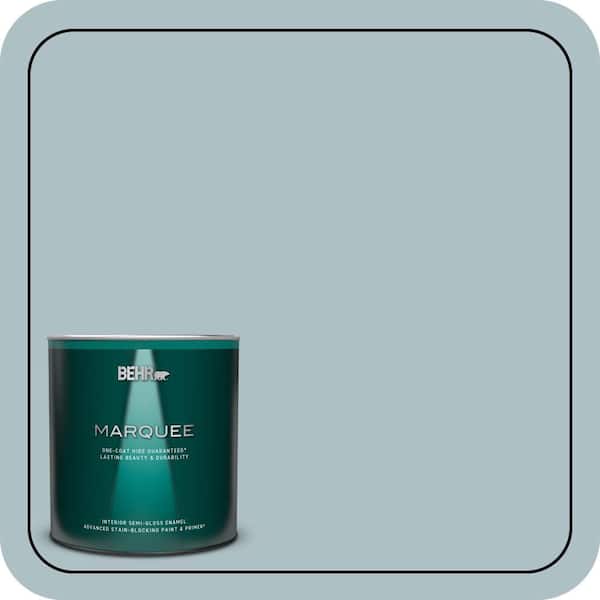 BEHR MARQUEE 1 qt. #PPU13-14 Ozone One-Coat Hide Semi-Gloss Enamel Interior Paint & Primer