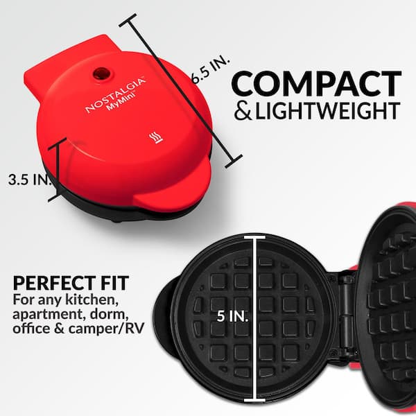 Nostalgia Personal Red Electric Waffle Maker NMWF5RD - The Home Depot