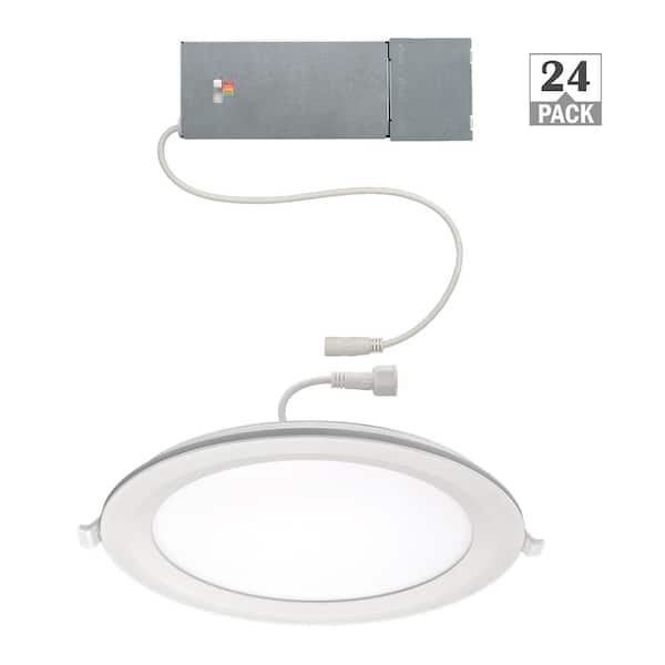 8 in. Canless Integrated LED Recessed Light Trim 1800 Lumens Adjustable CCT Kitchen Bathroom Remodel Wet Rated (24-Pack)