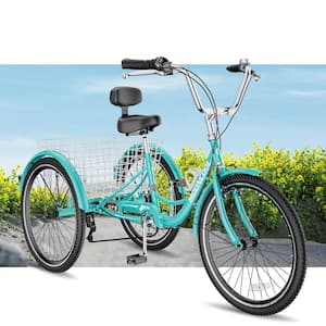 MOONCOOL 26 in. Adult Trikes 3 Wheeled 7 Speed Bike Trikes Tricycles with Basket for Seniors Women Men N P26 QFHT001 The Home Depot