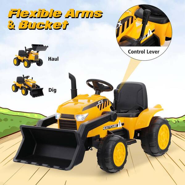Costway 9 in. 12-Volt Kids Ride On Excavator Digger Electric