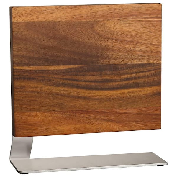 Wudkey 14-Knife Rectangle Wood Magnetic Knife Block with 3-Large Magnet Inside and Non-Slip Mat, Countertop Organizer