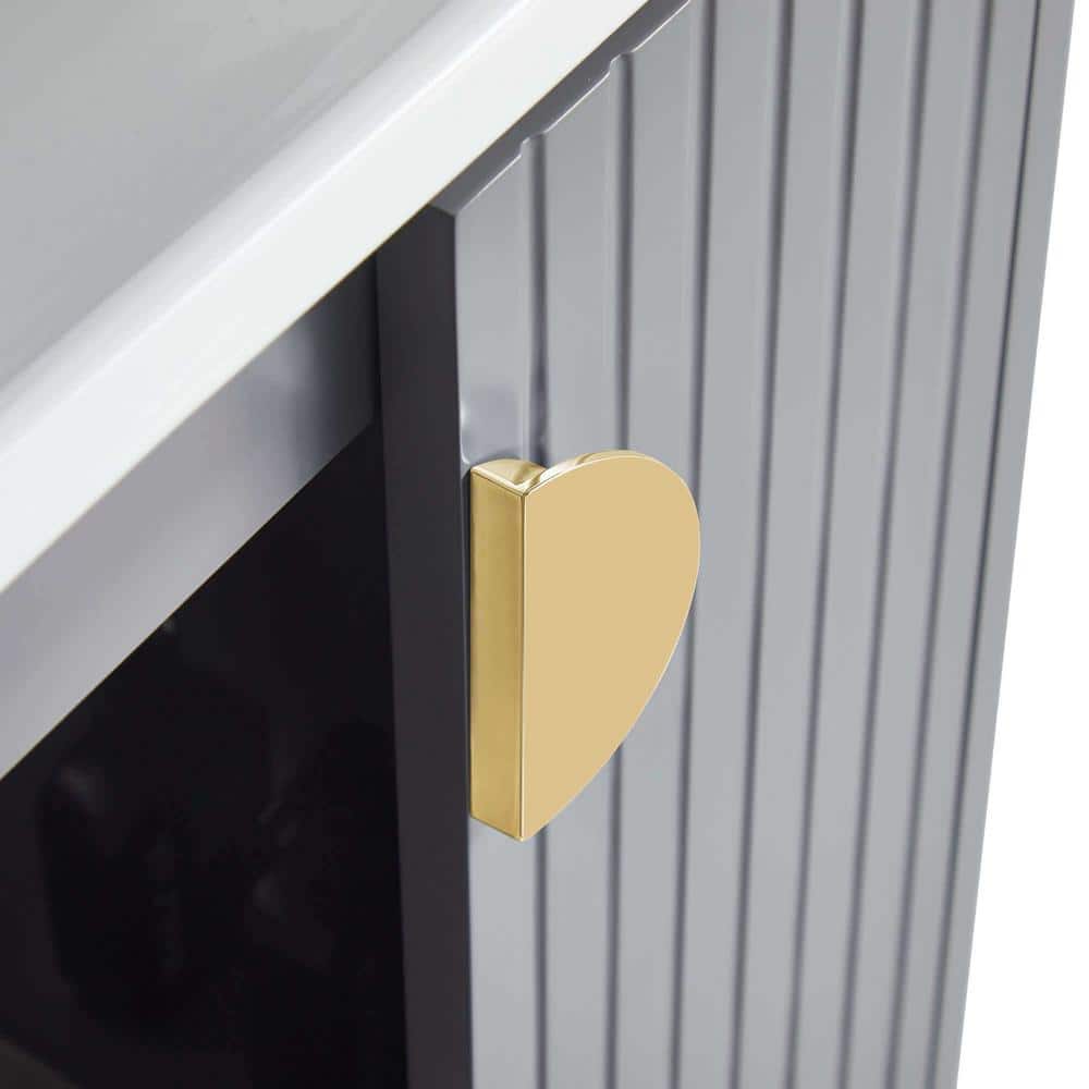 Venezian 48" Rock Gray Single Bathroom Vanity with Brass Handles