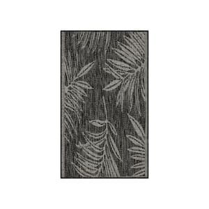 Liana Black and Gray 2 ft. x 3 ft. Indoor/Outdoor Area Rug