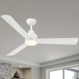 Bellingham III 52 in. Integrated LED Indoor Flat White Ceiling Fan with Light