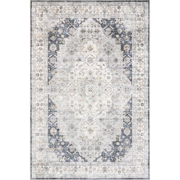 nuLOOM Dali Machine Washable Modern Abstract Area Rug - 2' 6 x 8' Runner - Grey