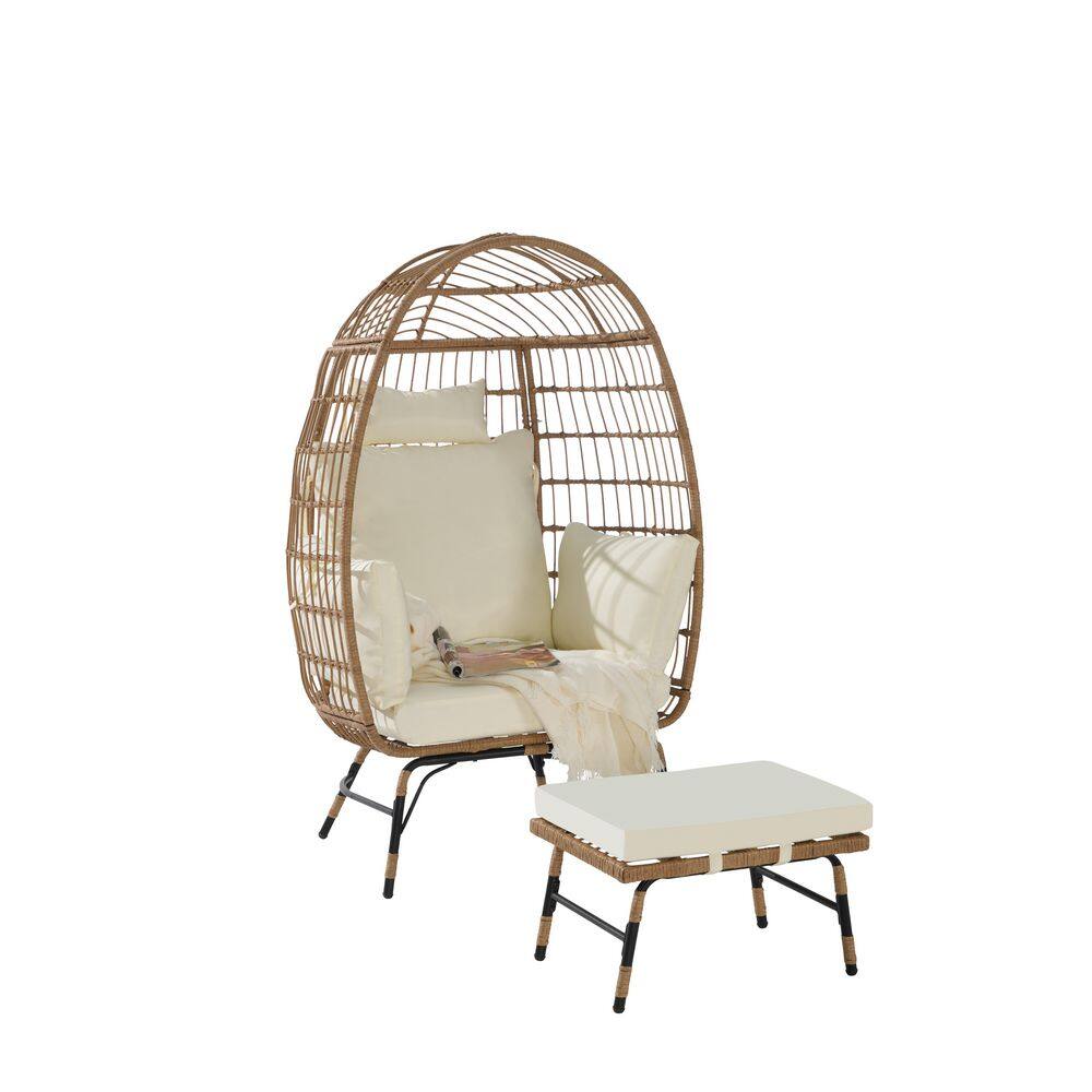 39 Width in. Wicker Patio Swing with Beige Cushion price history on PriceWatchPro