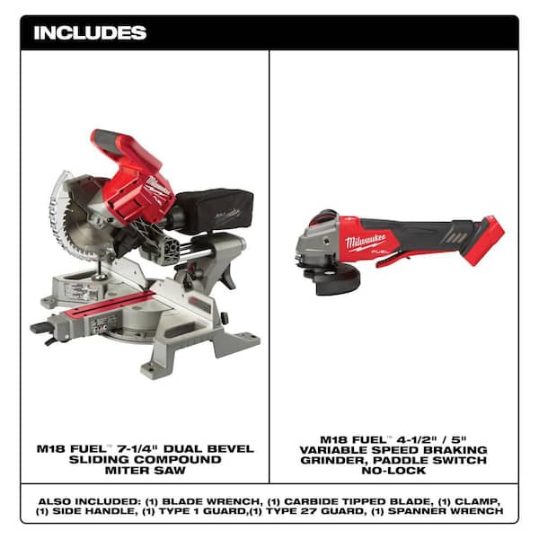 M18 FUEL 18V Lith-Ion Brushless Cordless 7 in. Variable Speed Polisher w/ 4-1/2 in. /5 in. Grinder w/ Variable Speed