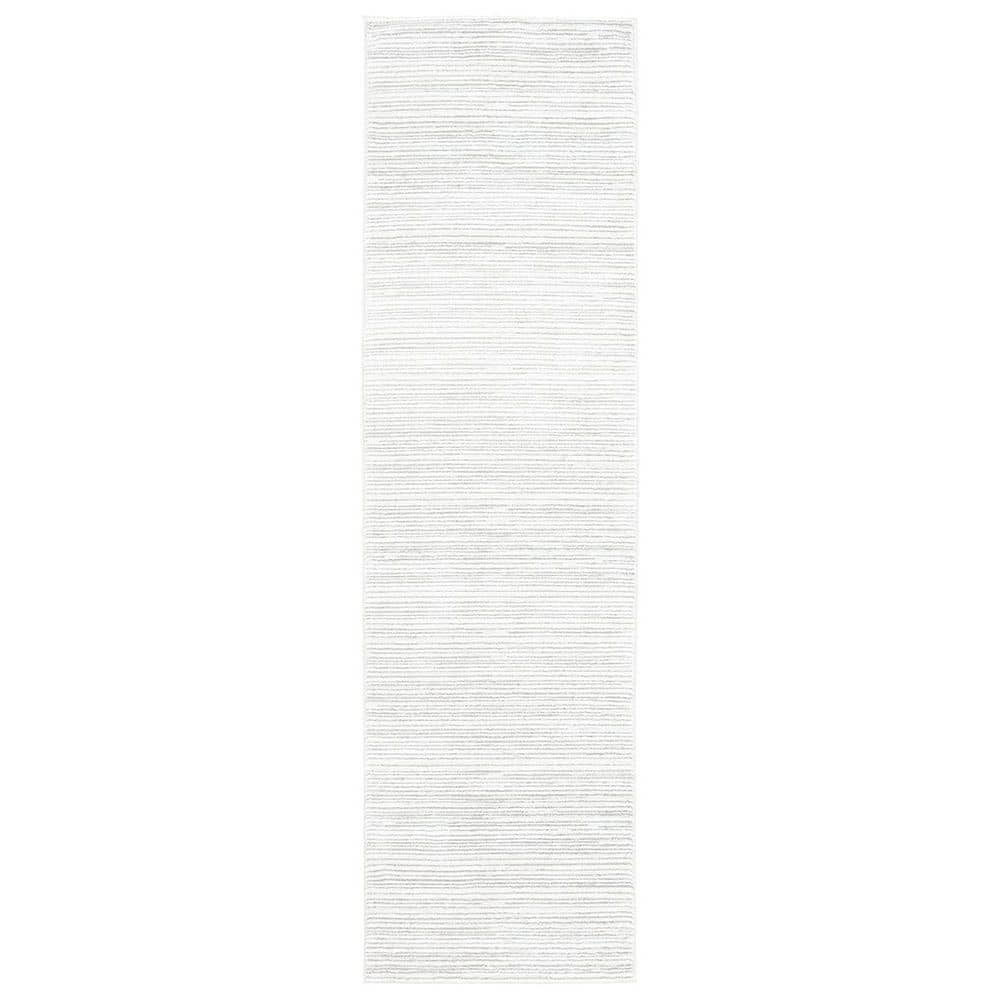 Light Gray Polypropylene 2 ft. 2 in. x 8 ft. Solid Color Indoor Runner Rug