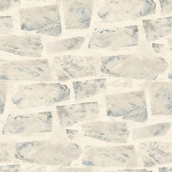 The Wallpaper Company 56 sq. ft. Grey Stone Wallpaper