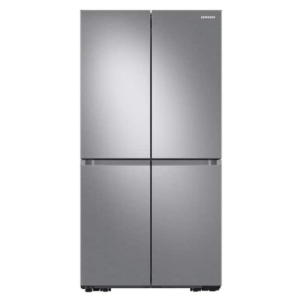 Samsung BESPOKE 36 in. 22.8 Cu. ft. Smart Counter Depth 4-Door French Door Refrigerator with Beverage Center & Internal Water Dispenser - White Glass