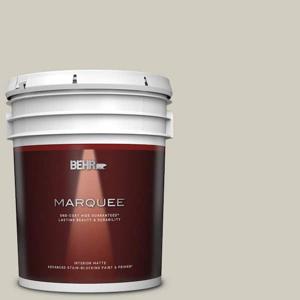 BEHR MARQUEE 5 gal. #N320-2 Toasty Gray Matte Interior Paint & Primer