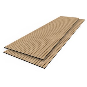 2/5 in. x 1.96 ft. x 7.87 ft. Natural Oak Wood Slat Acoustic Panels 3D Decorative Wall Paneling (31 sq. ft./Case)