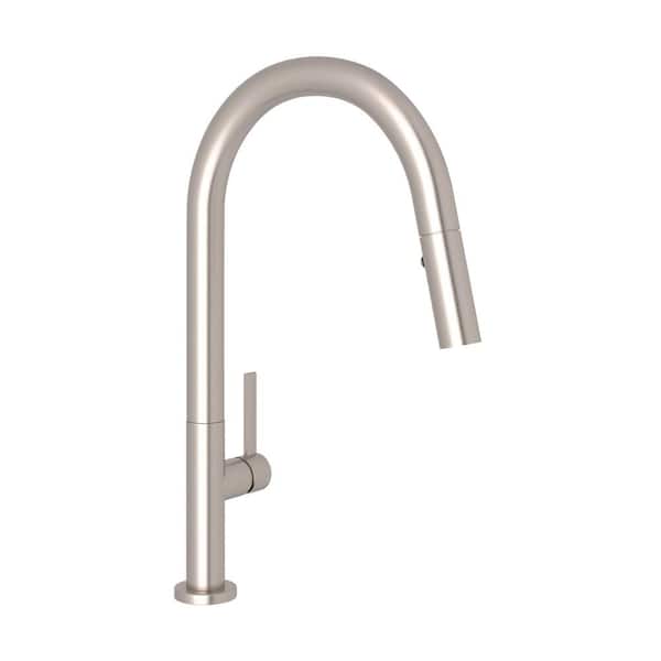 ROHL Modern Lux Single-Handle Pull-Down Sprayer Kitchen Faucet in Satin Nickel