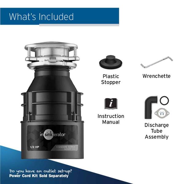 InSinkErator Badger 5, 1/2 HP Continuous Feed Kitchen, 44 OFF