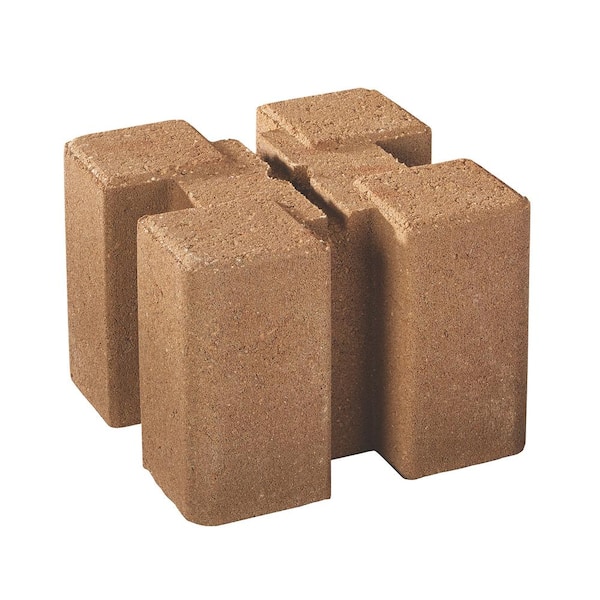 Oldcastle 7.5 in. x 7.5 in. x 5.5 in. Tan Brown Concrete Planter Wall Block