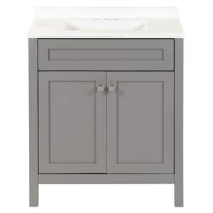 Maywell 31 in. W x 19 in. D x 38 in. H Single Sink  Bath Vanity in Sterling Gray with White Cultured Marble Top