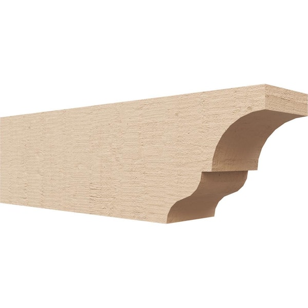 Ekena Millwork 4-in. x 6-in. x 20-in. Asheboro Woodgrain, Primed Tan Timberthane Polyurethane Rafter Tail Brace
