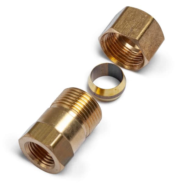 LTWFITTING 3/8 in. O.D. Comp x 1/8 in. FIP Brass Compression Adapter Fitting  (25-Pack) HF666225 - The Home Depot