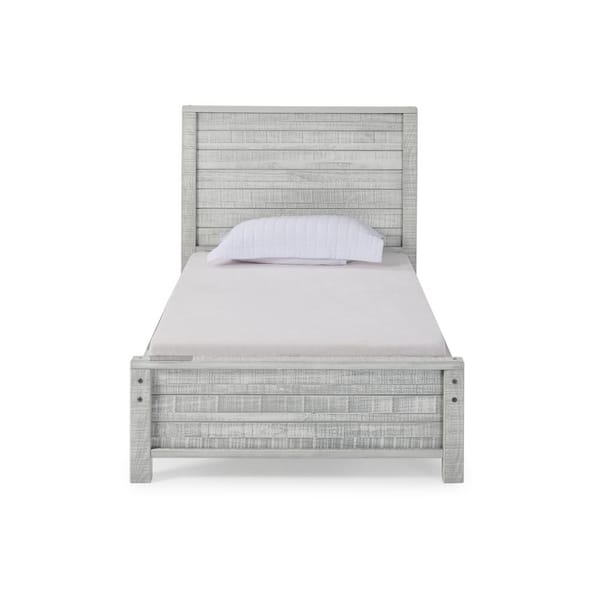 Alaterre Furniture Rustic Panel Twin Bed Rustic Gray Ajru11rg The Home Depot